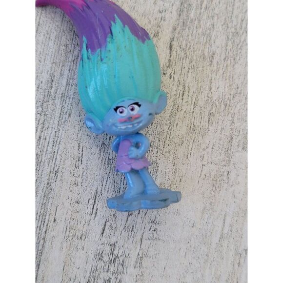 Trolls mini figure satin blue purple pink toy - Picture 2 of 5